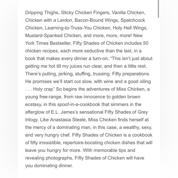 Fifty Shades of CHICKEN: A parody in a cookbook by F L Fowler HARDCOVER - Picture 15 of 15